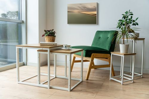 Stoliki kawowe loft Praven Craft Biały na Arena.pl