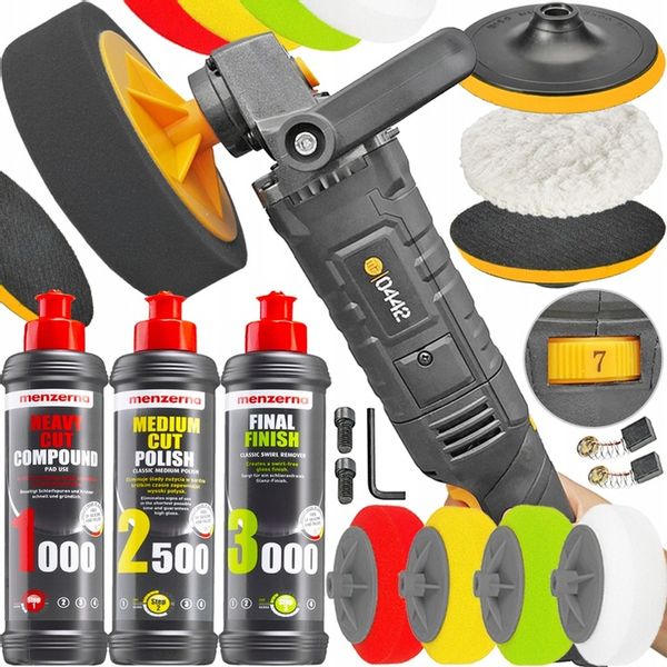 POLERKA SAMOCHODOWA SZLIFIERKA 4x GĄBKA+ PASTA POLERSKA MENZERNA MP Majster zdjęcie 1