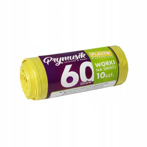 WORKI NA ŚMIECI 60L 10 SZT ZÓŁTE DO SEGREGACJI NA ODPADY WYTRZYMAŁE na Arena.pl