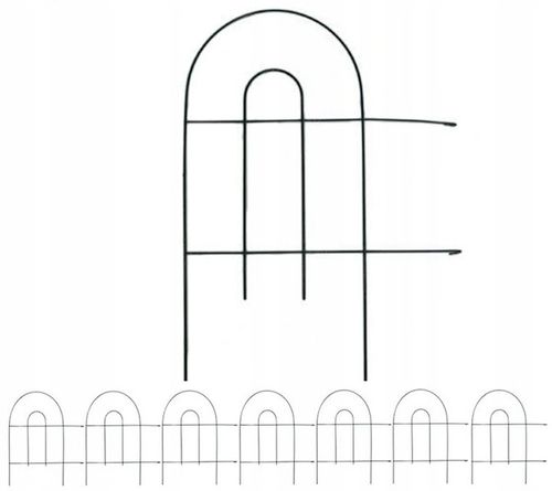 Metalowy Płotek Ogrodowy 61x305cm Ogrodzeniowy Płot Mały Niski Dekoracyjne na Arena.pl