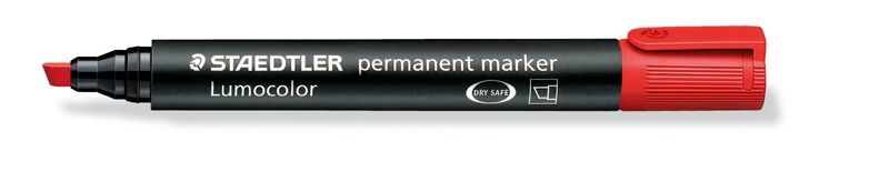 marker permanentny staedtler lumocolor ścięty - czerwony zdjęcie 1