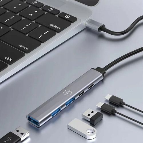 HUB USB-C Rozgałęźnik Rozdzielacz Portów Adapter SLIM 3x USB 2x USB-C PD na Arena.pl