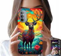 ETUI DO MOTOROLA G31 / G41 - KOLOROWE WZORY JELEŃ ŁOŚ ZWIERZĘTA LEŚNE