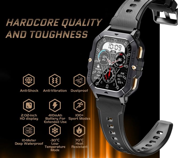 smartwatch męski rubicon rncf23-1 black zdjęcie 10