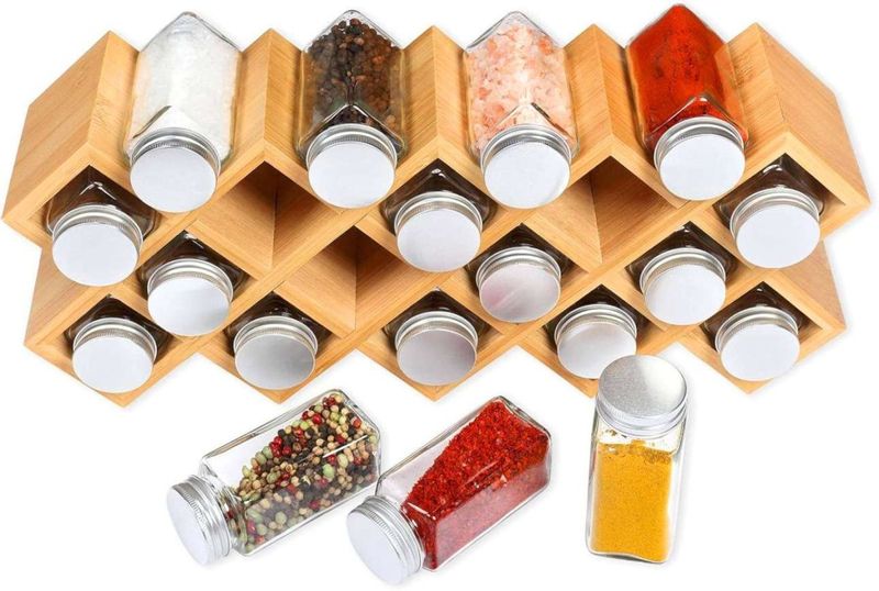 Stojak bambusowy na przyprawy KOCHEN 18 słoików zdjęcie 5