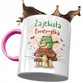 Kubek Różowy Dla Emerytki Żajebista Emerytka Kubek Z Nadrukiem Ze Zdjęciem