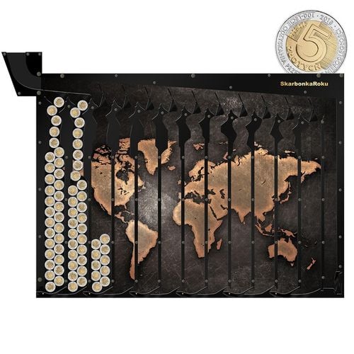 Skarbonka na 5 zł Mapa Świata | Prezent dla podróżnika | Prezent na na Arena.pl