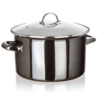 garnek emaliowany 26cm 6l z pokrywą banquet metallic black
