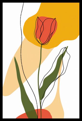 Plakat 30x45cm Przerysowany Tulipan na Arena.pl