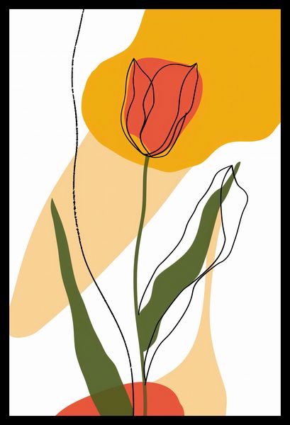 Plakat 30x45cm Przerysowany Tulipan zdjęcie 2
