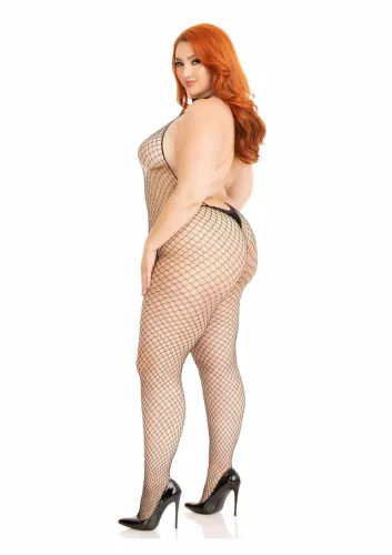 plus net racer neck backless bodystocking czarny xl/xxl na Arena.pl