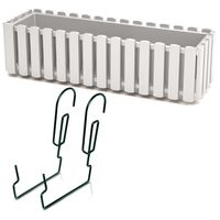 Doniczka + uchwyt skrzynka balkonowa 18x58x16,2 cm biały