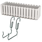 Doniczka + uchwyt skrzynka balkonowa 18x58x16,2 cm biały