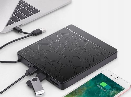 Zewnętrzna nagrywarka napęd na płyty CD DVD Hub SD TF USB 3.0 do laptopa na Arena.pl