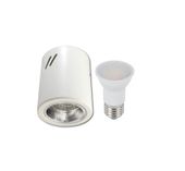 OPRAWA NATYNKOWA SUFITOWA E27 STAŁA TUBA BIAŁA+ŻARÓWKA LED 5W