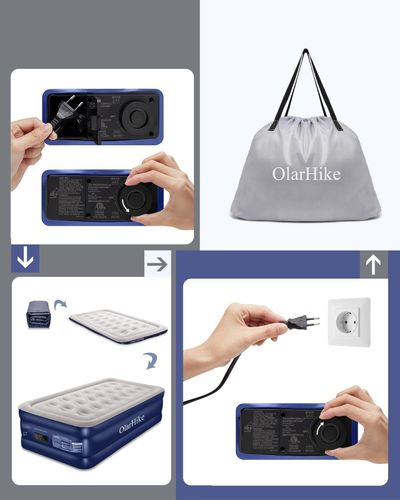 Materac dmuchany OlarHike pojedynczy 198 x 102 x 46cm niebieski PO NAPRAWIE na Arena.pl