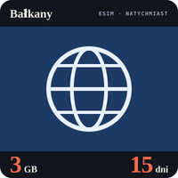 Karta eSIM Internet Bałkany 3 GB na 15 dni - bez rejestracji