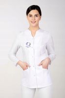 Fartuch medyczny damski z długim rękawem z HAFTOWANYM TWOIM LOGO