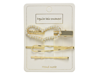 Komplet 3 spinek do włosów perełkowe serce