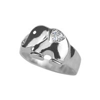 SREBRNY PIERŚCIONEK NA SZCZĘŚCIE SŁOŃ SŁONIK SREBRO PRÓBY 925