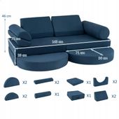 Sofa Costway 145 x 71 cm niebieski