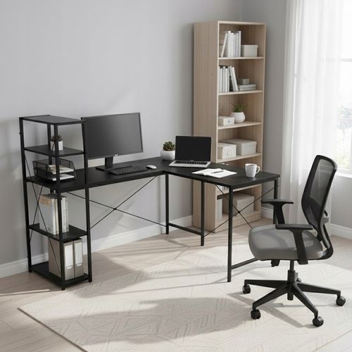 DUŻE BIURKO NAROŻNE KOMPUTEROWE DWUSTRONNE DO BIURA LOFT METALOWE na Arena.pl