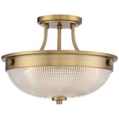 Plafon LAMPA sufitowa QZ-MANTLE-SF-WS Elstead QUOIZEL klasyczna OPRAWA okrągła ampla mosiądz przezroczysta