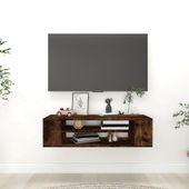 Wisząca szafka pod TV, przydymiony dąb, 100x30x26,5 cm