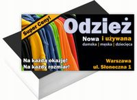 Wizytówki firmowe Foliowane 1000szt wiele różnych wzorów ODZIEŻ UŻYWANA