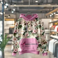 Delikatne Kwiaty-Dresówka Pętelka 235g/m2