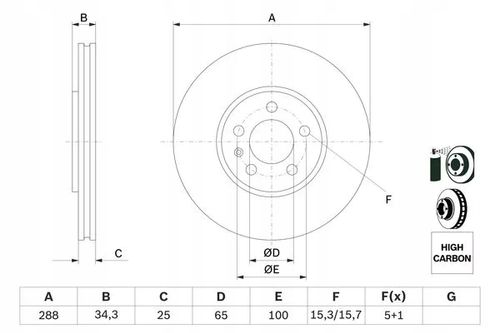 TARCZA HAM PRZOD 288X25 V BOSCH na Arena.pl