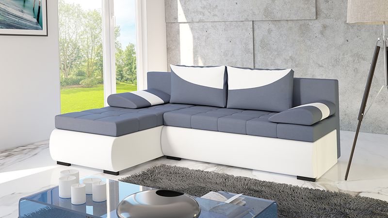 Nowoczesny narożnik EVO do salonu spanie pojemnik tkaniny do wyboru zdjęcie 6