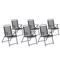 Zestaw 6 krzeseł ogrodowych czarny LIVO