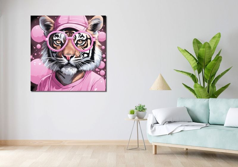 Obraz 100x100cm Ludzki Tygrys zdjęcie 2