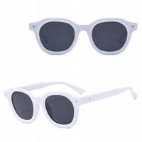 OKULARY PRZECIWSŁONECZNE filtr UV400 Białe damskie męskie + ETUI+ŚCIERKA