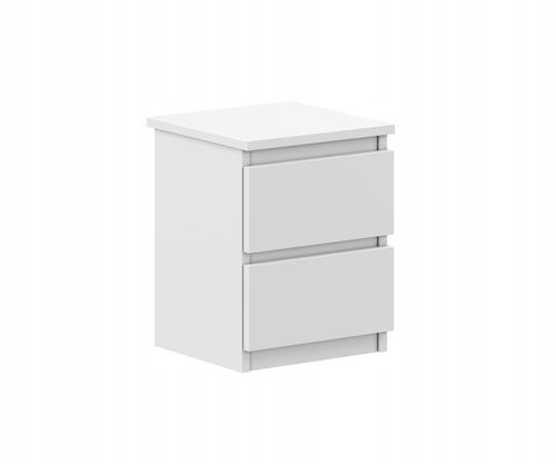 Szafka Nocna 2 szt. Biała 30cm SZAFKI NOCNE ZESTAW 2 Szuflady Mat na Arena.pl