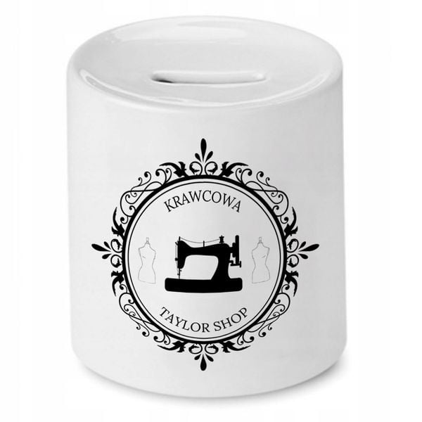Skarbonka Dla Krawcowej Krawca Taylor Shop Z Nadrukiem Ze Zdjęciem zdjęcie 1