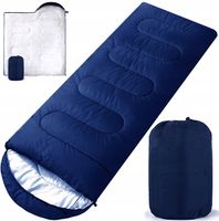 LEKKI ŚPIWÓR TURYSTYCZNY MUMIA KAPTUR 210CM CIEPŁY KOŁDRA + POKROWIEC 2w1