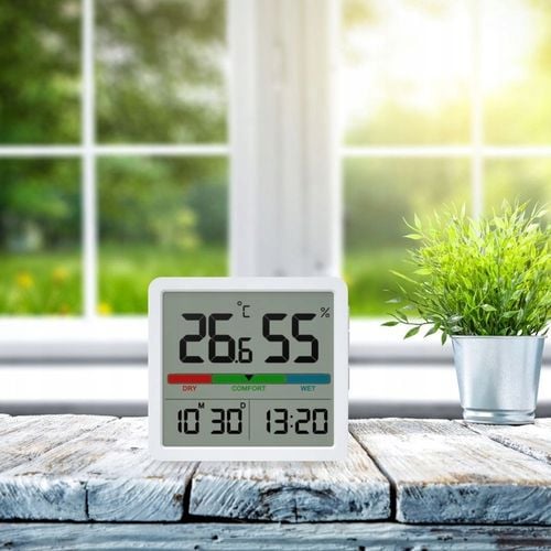 STACJA POGODOWA MANTA BEZPRZEWODOWA TERMOMETR HIGROMETR ZEGAR DATA na Arena.pl