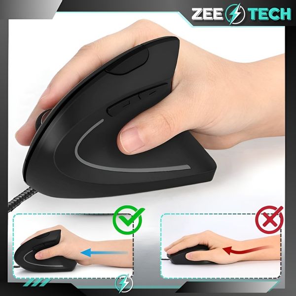 MYSZKA PIONOWA PRZEWODOWA USB WERTYKALNA CICHA DO KOMPUTERA LAPTOPA 3200DPI zdjęcie 3