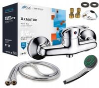 BATERIA PRYSZNICOWA WANNOWA NATRYSKOWA ŚCIENNA DO KABINY UCHWYT WĄŻ ZESTAW