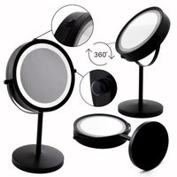 Lusterko do makijażu stojące z podświetleniem led czarne - Yoka