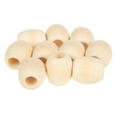 Drewniane koraliki OWAL 18x20mm z otworem decoupage MAKRAMA 10szt.