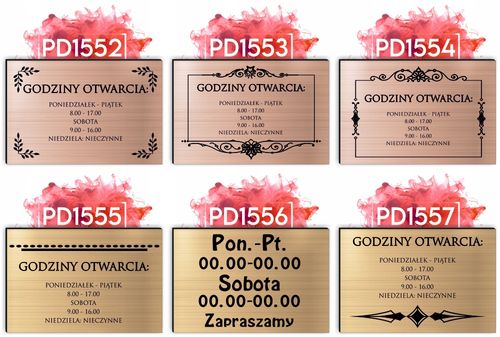 nadruk uv Elegancka TABLICZKA 40x30 cm godziny otwarcia firmy sklepu na Arena.pl