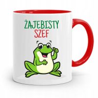 Kubek Czerwony Dla Szefa Żajebisty Szef Prezent Z Nadrukiem Ze Zdjęciem