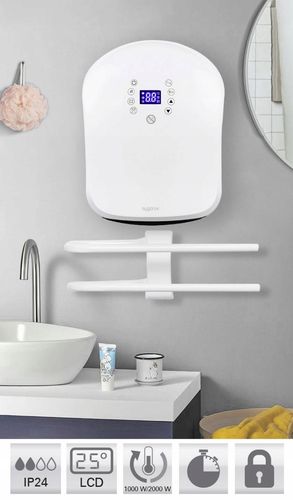 Grzejnik elektryczny ŁAZIENKOWY szybkonagrzewający 2000W IP24 TIMER na Arena.pl