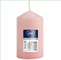 JASNY RÓŻ Świeca walec bezzapachowa BISPOL AURA PARAFINOWA 10CM 30H 210G