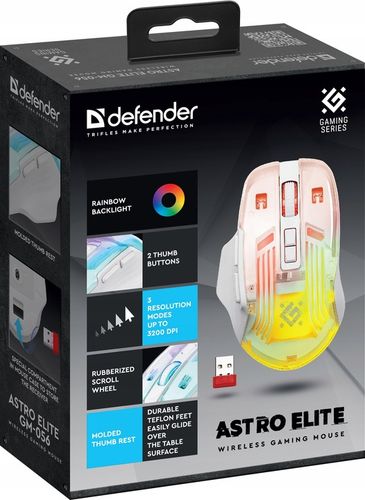 Myszka Bezprzewodowa Komputerowa Gamingowa Mysz DEFENDER ASTRO ELITE LED na Arena.pl