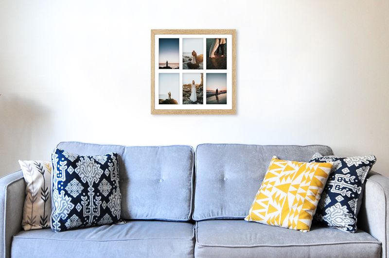 Ramka na 6 zdjęć Hekla 40x40x6 MDF galeria sonoma jasna 1szt. zdjęcie 8