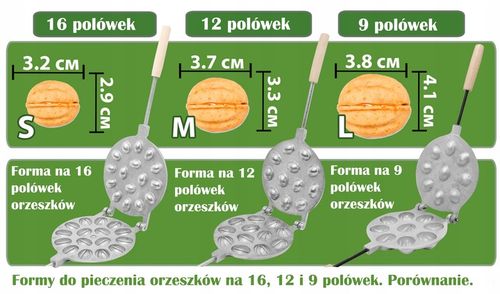 FORMA OPIEKACZ DO PIECZENIA CIASTEK ORZESZKÓW PATELNIA NA ORZESZKI DUŻE #70 na Arena.pl